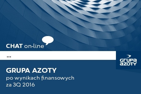 Grupa Azoty po wynikach finansowych za 3 kwartał 2016 roku